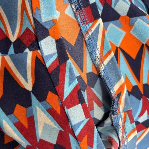 J. Crew Cap Sleeve Abstract Print Scoop Neck Blouse Size 10 Woman’s - Picture 10 of 10